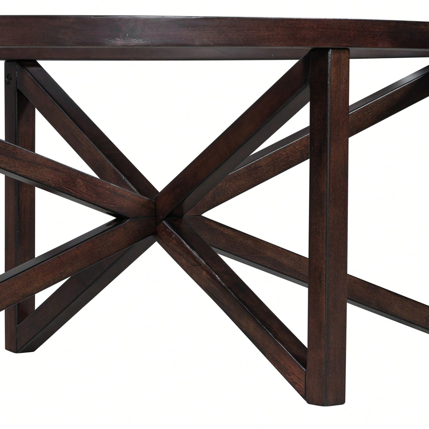 Modern Round Glass Coffee Table with Solid Wood Base for Living Room and Study