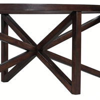 Modern Round Glass Coffee Table with Solid Wood Base for Living Room and Study