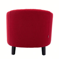 Barrel Chair Living Room Chair With Nailheads And Solid Wood Legs Linen