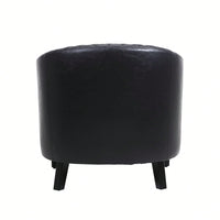 Barrel Chair Living Room Chair With Nailheads And Solid Wood Legs Linen