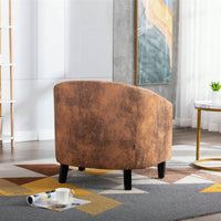 Barrel Chair Living Room Chair With Nailheads And Solid Wood Legs Linen