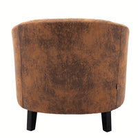 Barrel Chair Living Room Chair With Nailheads And Solid Wood Legs Linen