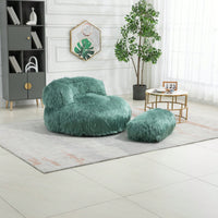 Bean Bag For Adults Chair: Plush Single Gaming Sofa Chair With Ottoman, Cozy Lounge Chair For Home Bedroom Living Room