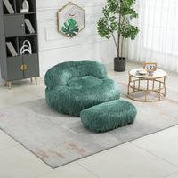 Bean Bag For Adults Chair: Plush Single Gaming Sofa Chair With Ottoman, Cozy Lounge Chair For Home Bedroom Living Room