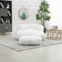 Bean Bag For Adults Chair: Plush Single Gaming Sofa Chair With Ottoman, Cozy Lounge Chair For Home Bedroom Living Room