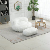 Bean Bag For Adults Chair: Plush Single Gaming Sofa Chair With Ottoman, Cozy Lounge Chair For Home Bedroom Living Room