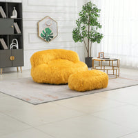 Bean Bag For Adults Chair: Plush Single Gaming Sofa Chair With Ottoman, Cozy Lounge Chair For Home Bedroom Living Room