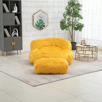 Bean Bag For Adults Chair: Plush Single Gaming Sofa Chair With Ottoman, Cozy Lounge Chair For Home Bedroom Living Room