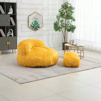 Bean Bag For Adults Chair: Plush Single Gaming Sofa Chair With Ottoman, Cozy Lounge Chair For Home Bedroom Living Room