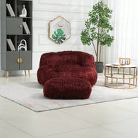 Bean Bag For Adults Chair: Plush Single Gaming Sofa Chair With Ottoman, Cozy Lounge Chair For Home Bedroom Living Room