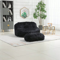 Bean Bag For Adults Chair: Plush Single Gaming Sofa Chair With Ottoman, Cozy Lounge Chair For Home Bedroom Living Room