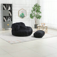 Bean Bag For Adults Chair: Plush Single Gaming Sofa Chair With Ottoman, Cozy Lounge Chair For Home Bedroom Living Room