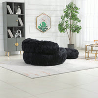 Bean Bag For Adults Chair: Plush Single Gaming Sofa Chair With Ottoman, Cozy Lounge Chair For Home Bedroom Living Room