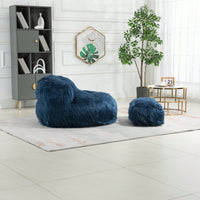 Bean Bag For Adults Chair: Plush Single Gaming Sofa Chair With Ottoman, Cozy Lounge Chair For Home Bedroom Living Room