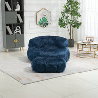 Bean Bag For Adults Chair: Plush Single Gaming Sofa Chair With Ottoman, Cozy Lounge Chair For Home Bedroom Living Room