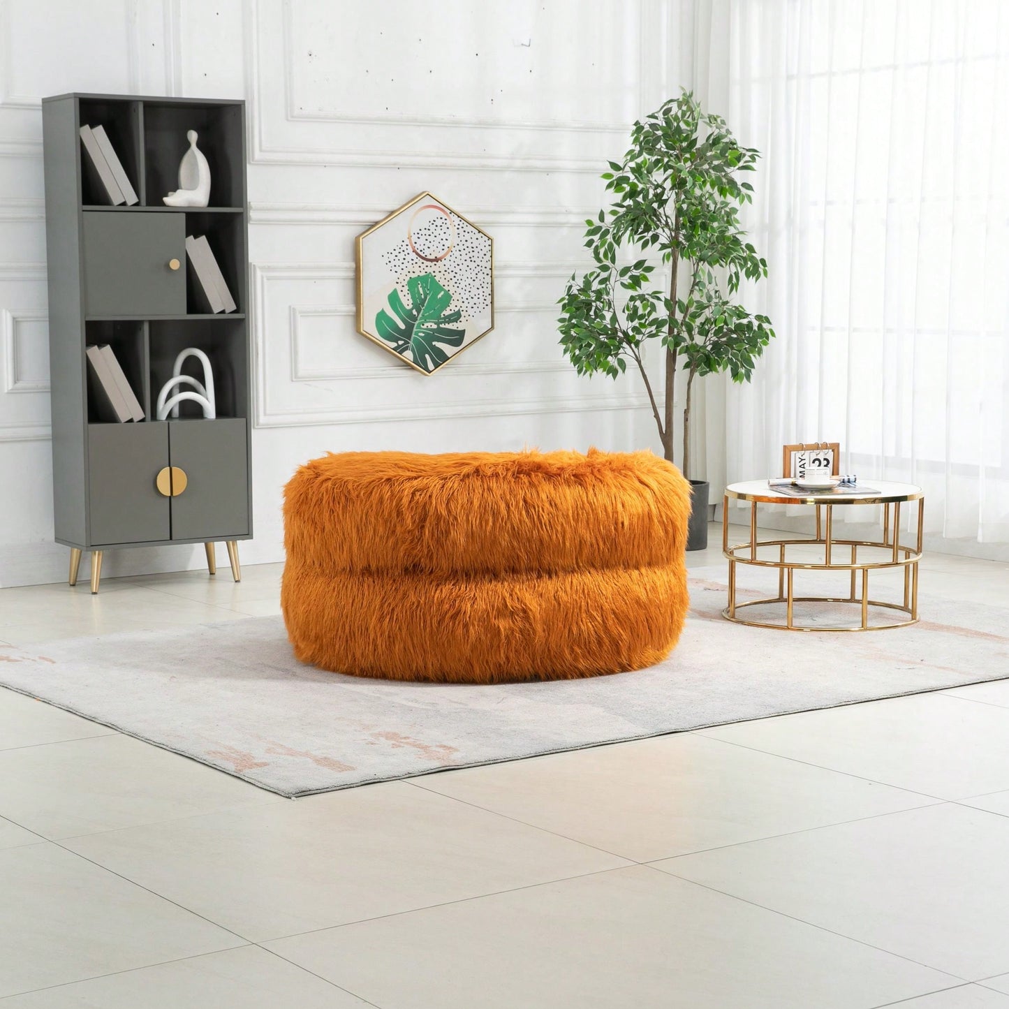 Bean Bag For Adults Chair: Plush Single Gaming Sofa Chair With Ottoman, Cozy Lounge Chair For Home Bedroom Living Room