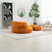 Bean Bag For Adults Chair: Plush Single Gaming Sofa Chair With Ottoman, Cozy Lounge Chair For Home Bedroom Living Room