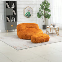 Bean Bag For Adults Chair: Plush Single Gaming Sofa Chair With Ottoman, Cozy Lounge Chair For Home Bedroom Living Room