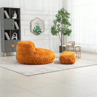 Bean Bag For Adults Chair: Plush Single Gaming Sofa Chair With Ottoman, Cozy Lounge Chair For Home Bedroom Living Room