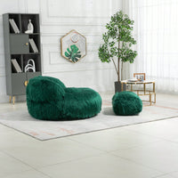 Bean Bag For Adults Chair: Plush Single Gaming Sofa Chair With Ottoman, Cozy Lounge Chair For Home Bedroom Living Room