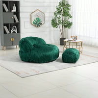 Bean Bag For Adults Chair: Plush Single Gaming Sofa Chair With Ottoman, Cozy Lounge Chair For Home Bedroom Living Room