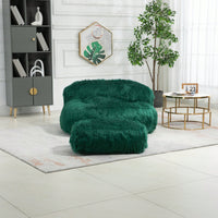 Bean Bag For Adults Chair: Plush Single Gaming Sofa Chair With Ottoman, Cozy Lounge Chair For Home Bedroom Living Room