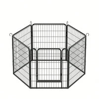 Heavy Duty Metal Playpen With Door,31.7"H Dog Fence Pet Exercise Pen For Outdoor, Indoor