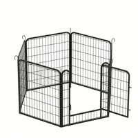 Heavy Duty Metal Playpen With Door,31.7"H Dog Fence Pet Exercise Pen For Outdoor, Indoor