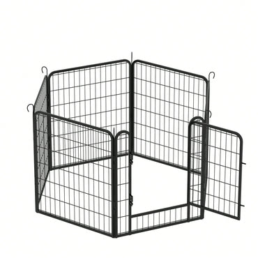 Heavy Duty Metal Playpen With Door,31.7"H Dog Fence Pet Exercise Pen For Outdoor, Indoor