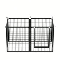 Heavy Duty Metal Playpen With Door,31.7"H Dog Fence Pet Exercise Pen For Outdoor, Indoor