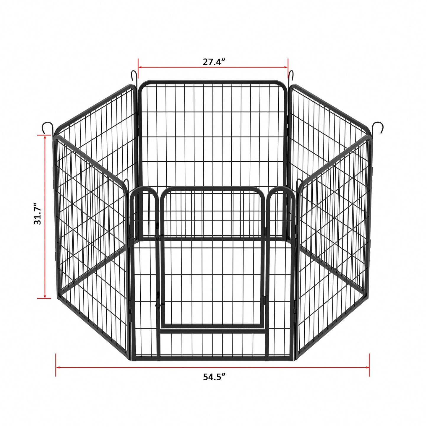 Heavy Duty Metal Playpen With Door,31.7"H Dog Fence Pet Exercise Pen For Outdoor, Indoor