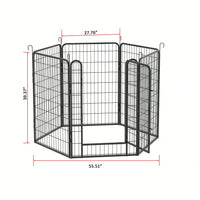 Heavy Duty Metal Playpen With Door,39.37"H Dog Fence Pet Exercise Pen For Outdoor, Indoor