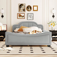 Full Size Cloud-Shaped Headboard Day Bed Eye-Catching Design For Your Little One's Bedroom