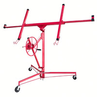 150Lbs Load Capacity.  Drywall Panel Lifter Drywall Panel Hoist Jack Lifter Jack Rolling Caster Panel Hoist 11ft Red  150Lbs Load Capacity.