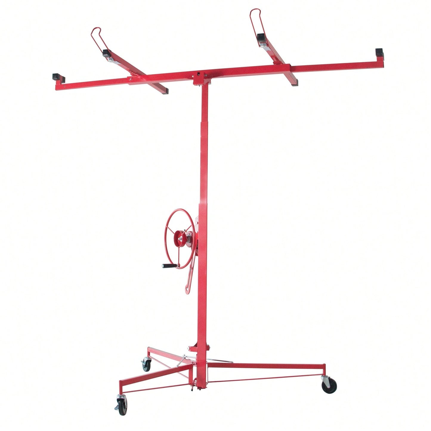 150Lbs Load Capacity.  Drywall Panel Lifter Drywall Panel Hoist Jack Lifter Jack Rolling Caster Panel Hoist 11ft Red  150Lbs Load Capacity.