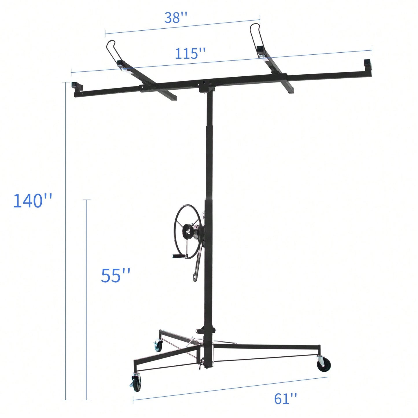 150Lbs Load Capacity.  Drywall Panel Lifter Drywall Panel Hoist Jack Lifter Jack Rolling Caster Panel Hoist 11ft Red  150Lbs Load Capacity.