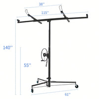 150Lbs Load Capacity.  Drywall Panel Lifter Drywall Panel Hoist Jack Lifter Jack Rolling Caster Panel Hoist 11ft Red  150Lbs Load Capacity.