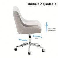 Modern Teddy Fleece Dining Chair with Chrome Legs Adjustable Height Soft Comfortable Space Saving Design