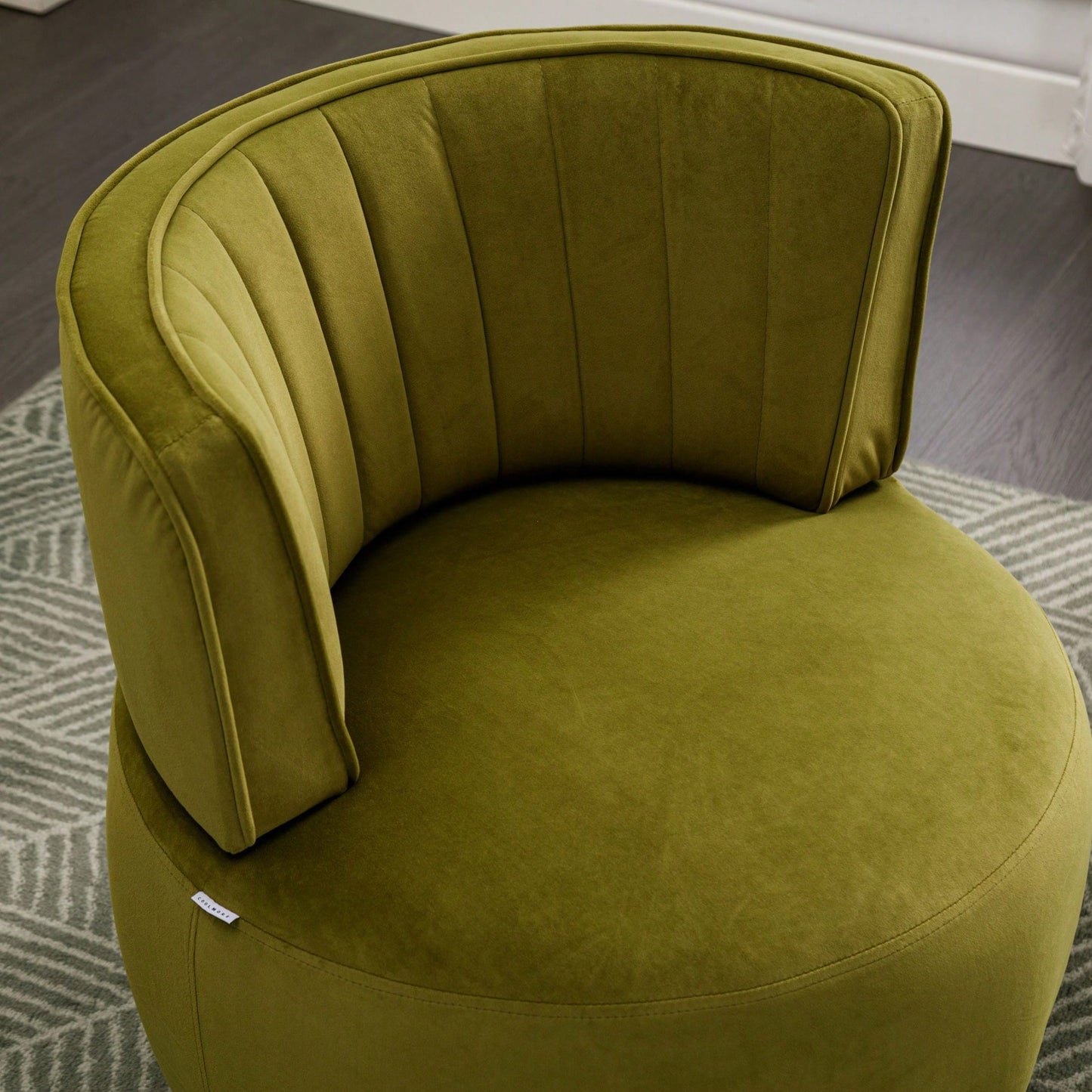 360 Degree Swivel Velvet Cuddle Barrel Chair for Living Room Bedroom Office Comfortable Accent Seating