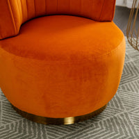 360 Degree Swivel Velvet Cuddle Barrel Chair for Living Room Bedroom Office Comfortable Accent Seating