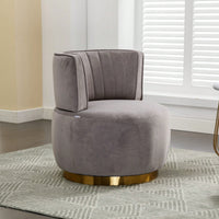 360 Degree Swivel Velvet Cuddle Barrel Chair for Living Room Bedroom Office Comfortable Accent Seating