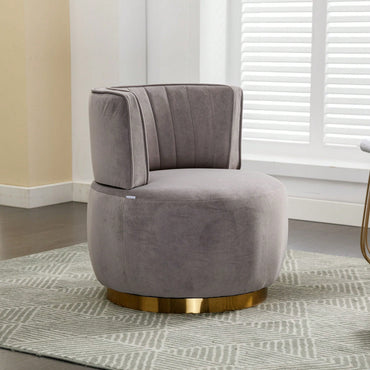 360 Degree Swivel Velvet Cuddle Barrel Chair for Living Room Bedroom Office Comfortable Accent Seating