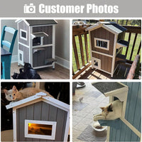 Durable Multi-Cat Outdoor Shelter Easy Assembly Windproof Water-Repellent with Escape Doors and PVC Curtains