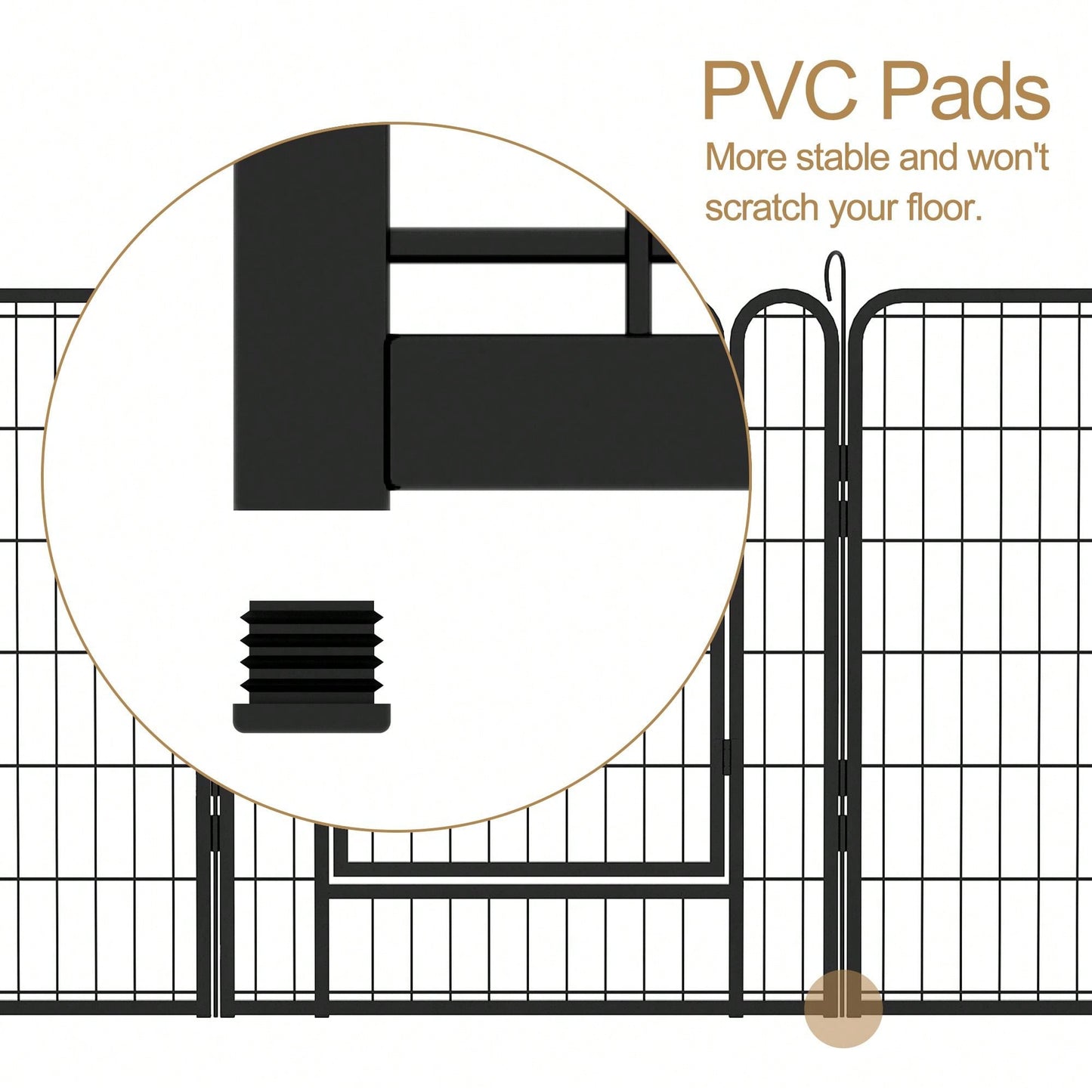 8 Panels Heavy Duty Metal Playpen With Door,39.37"H Dog Fence Pet Exercise Pen For Outdoor, Indoor