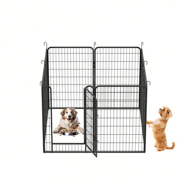 8 Panels Heavy Duty Metal Playpen With Door,39.37"H Dog Fence Pet Exercise Pen For Outdoor, Indoor