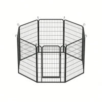 8 Panels Heavy Duty Metal Playpen With Door,39.37"H Dog Fence Pet Exercise Pen For Outdoor, Indoor