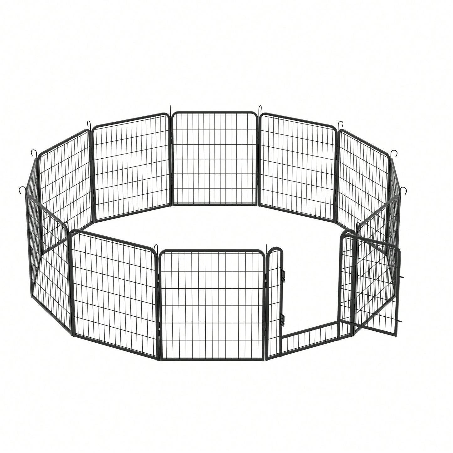 Heavy Duty Metal Playpen With Door,31.7"H Dog Fence Pet Exercise Pen For Outdoor