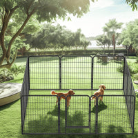 Heavy Duty Metal Playpen With Door,31.7"H Dog Fence Pet Exercise Pen For Outdoor