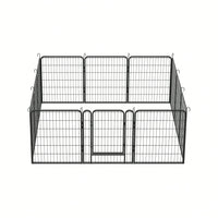 Heavy Duty Metal Playpen With Door,31.7"H Dog Fence Pet Exercise Pen For Outdoor