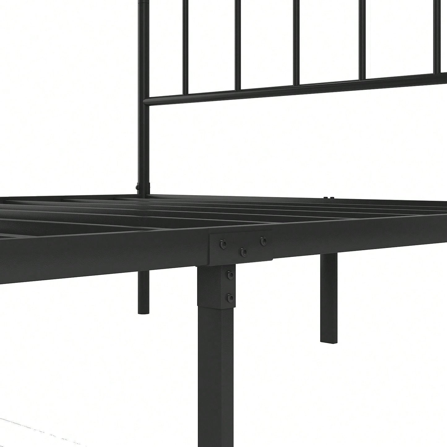 Queen Size Metal Platform Bed Frame With Headboard, Sturdy Metal Frame, No Box Spring Needed